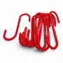 Pack of 10 Red PVC Coated Heavy Duty S Hooks, product shown on a white background, brightly lit product image