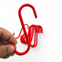 Pack of 10 Red PVC Coated Heavy Duty S Hooks, product shown against a coloured background