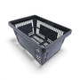 22L Dark Grey Plastic Shopping Basket–HDPE,Foldable Handles,Stackable Retail Use