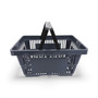 22L Dark Grey Plastic Shopping Basket, product shown on a white background, balanced, centred square layout