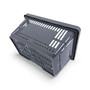 22L Dark Grey Plastic Shopping Basket–HDPE,Foldable Handles,Stackable Retail Use