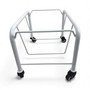 White Shopping Basket Stacker with Wheels for 21L–28L Retail Baskets