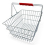 22L Wire Shopping Basket with Red Handles – Durable, Lightweight, Stackable