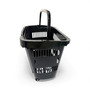 34L Black Trolley Basket w/ Wheels & Handle – Heavy Duty Plastic Shopping Cart