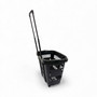 34L Black Trolley Basket w/ Wheels & Handle – Heavy Duty Plastic Shopping Cart