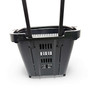 34L Black Trolley Basket w/ Wheels & Handle – Heavy Duty Plastic Shopping Cart