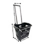 34L Black Trolley Basket w/ Wheels & Handle, dimension guide on a white background