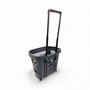 34L Dark Grey Trolley Basket w/ Wheels & Handle – Heavy Duty Plastic Shopping Cart