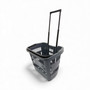 34L Dark Grey Trolley Basket w/ Wheels & Handle – Heavy Duty Plastic Shopping Cart