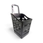 68L 4-Wheel Plastic Shopping Trolley Basket – Extra Large, Heavy-Duty Black
