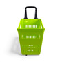 68L 4-Wheel Plastic Shopping Trolley Basket – Extra Large, Heavy-Duty Lime Green