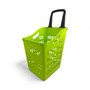 68L 4-Wheel Plastic Shopping Trolley Basket – Extra Large, Heavy-Duty Lime Green
