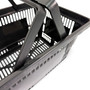 28L Black Plastic Shopping Basket–HDPE,Foldable Handles,Stackable Retail Use