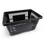 28L Black Plastic Shopping Basket–HDPE,Foldable Handles,Stackable Retail Use