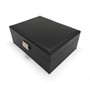 2 Layer PU Leather Double Layer Jewellery Box /Lock & Key–Huge Capacity, Black