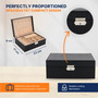 2 Layer PU Leather Double Layer Jewellery Box /Lock & Key, product shown against a coloured background