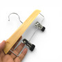 Kids Wooden Trouser Skirt Clip Hanger 25cm with Adjustable Chrome Clips