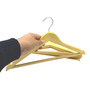 Adult Natural Wooden Suit Hanger Wishbone Clothes Hanger with Non Slip Teeth Bar