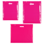 Plastic Plain Hot Pink Carrier Bags –Recyclable Retail Shopping Bags (4 Sizes)