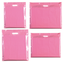 Plastic Plain Baby Pink Carrier Bags, product shown against a coloured background