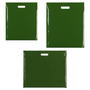 Plastic Plain Harrods Green Carrier Bags, product shown against a coloured background