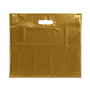 Plastic Plain Gold Carrier Bags, product shown on a white background, balanced, centred square layout