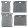 Plastic Plain Silver Carrier Bags–Retail Shopping Bags (4 Sizes)