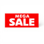Mega Sale Window Poster 75x30cm – Red Retail Sign, Easy Hang