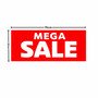 Mega Sale Window Poster 75x30cm – Red Retail Sign, Easy Hang