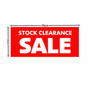 Stock Clearance Sale Window Poster 75x30cm – Red Retail Sign, Easy Hang