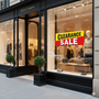 Clearance Sale Window Poster 75x30cm Multi-Colour Retail Sign Easy Hang