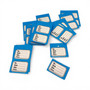 1000 Unstrung Perforated Stock Tickets 41x63mm Blue Swing Tags for Tagging Guns, product shown on a white background, standard product photograph