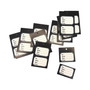 1000 Unstrung Perforated Stock Tickets 41x63mm Black Swing Tags for Tagging Guns, product shown on a white background, standard product photograph