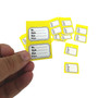 1000 Unstrung Perforated Stock Tickets 41x63mm Yellow Swing Tags for Tagging Gun, product shown against a coloured background, standard product photograph