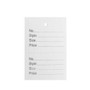 1000 Unstrung Perforated Stock Tickets 41x63mm White, Swing Tags for Tagging Gun