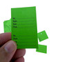 1000 Unstrung Perforated Stock Tickets 41x63mm Green, Swing Tags for Tagging Gun, product shown against a coloured background, standard product photograph