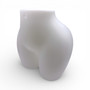 White Plastic Curvy BBL Hips Female Underwear Display Mannequin Torso Dummy Form, product shown on a white background, balanced, centred square layout