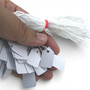 White Strung Parcel Tags with Cotton String – 25 x 15mm Traditional Labels