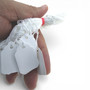 White Strung Parcel Tags with Cotton String, product shown against a coloured background, balanced, centred square layout