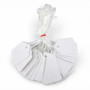 White Strung Parcel Tags with Cotton String, close product view on a white background
