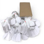 White Strung Parcel Tags with Cotton String, close product view on a white background, brightly lit product image