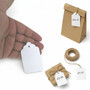 White Strung Parcel Tags with Cotton String – 84 x 51mm Traditional Labels