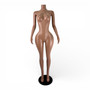 Metal Base Brazilian Female Mannequin, base detail on a white background