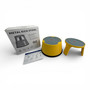 Yellow Steel Kick Step Stool Non-Slip Portable for Home Office Warehouse, product shown on a white background