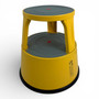 Yellow Steel Kick Step Stool Non-Slip Portable for Home Office Warehouse, close product view on a white background, gallery image 11 of 15