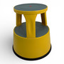 Yellow Steel Kick Step Stool Non-Slip Portable for Home Office Warehouse, close product view on a white background, gallery image 15 of 15