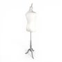 White Lace Female Mannequin Torso with Adjustable Tripod Stand, full-height product view on a white background, gallery image 12 of 14
