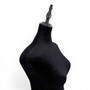 Black Velvet Female Mannequin Torso with Adjustable Wooden Stand