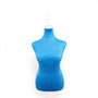 Blue Velvet Female Mannequin Torso Dress Form with Wooden Stand