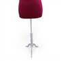 Red Velvet Female Mannequin Torso Dress Form with Wooden Stand, full-height product view on a white background, full-height product photograph